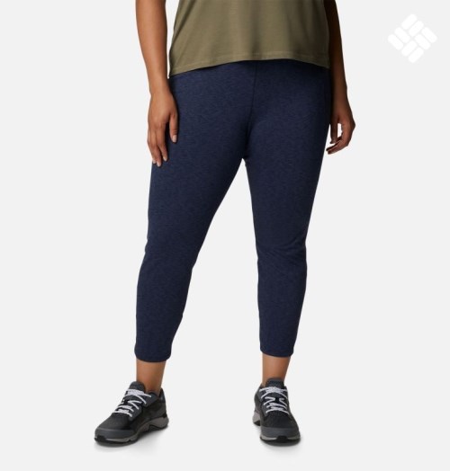 Women's Columbia Weekend Adventure 7/8 Leggings Navy | Plus Size CA-U584L